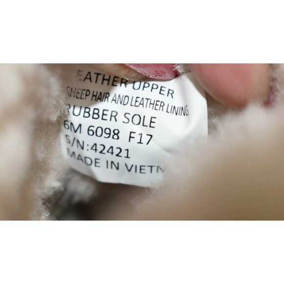 $550 TORY BURCH Cooper Suede Sheep Fur Lace Up Booties BLACK 6 (MG25) - Picture 7 of 8